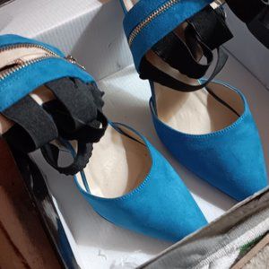 Ladies blue suede heels